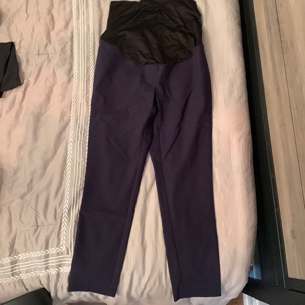 Loft 2 petite maternity pants in navy blue